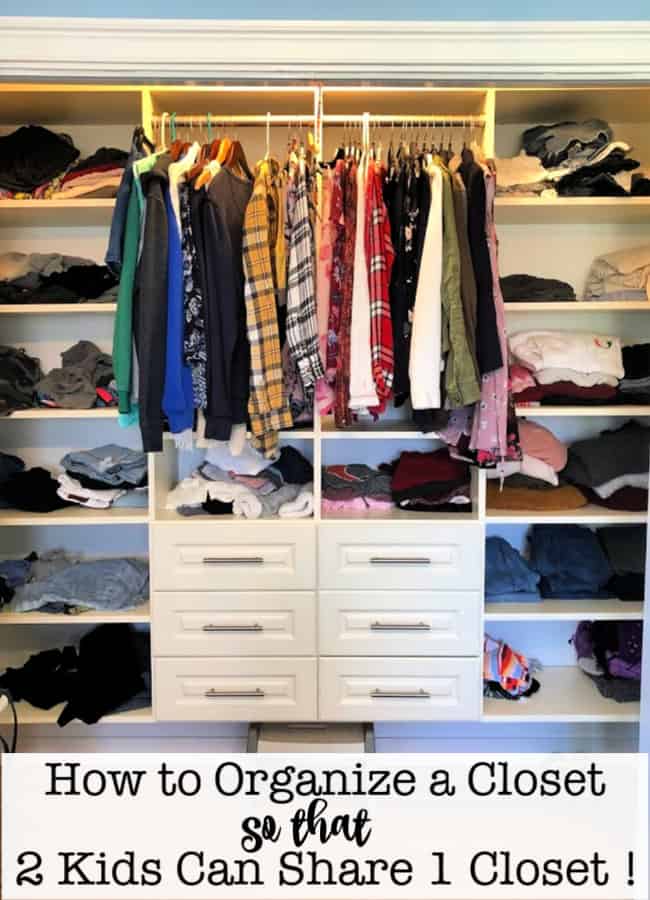 How To Organize Your Kids Closet so that Two Kids Can Share One