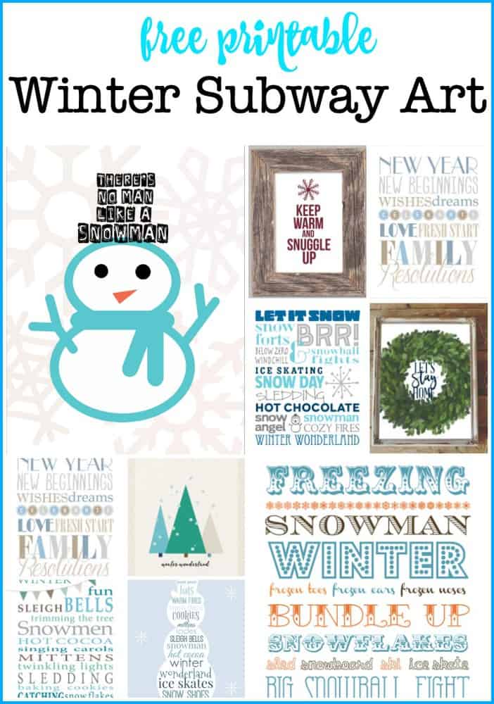 Watercolor Winter Printables for Free 