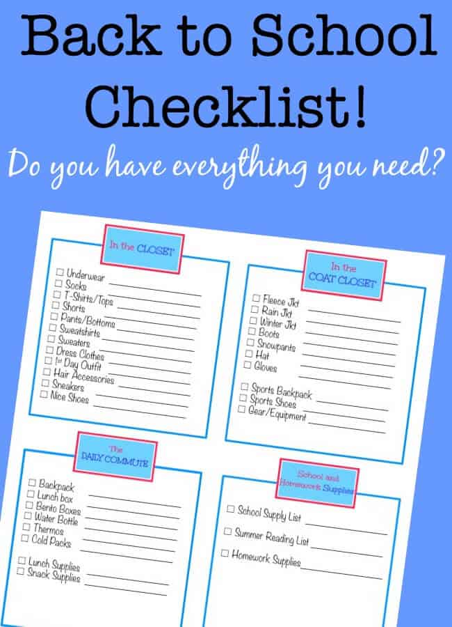 Back to School Checklists for Students :: Printable Lists — Fashion by Ally