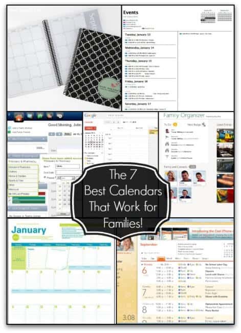 You truly cannot be an organized Mom if you don't have a good calendar system. And when you are also trying to manage the schedule for your entire family it is even more important that you are using a great family calendar that works for you! Here are the 7 Best Calendars That Work for Families!