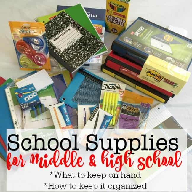 What do I need for School Supplies?