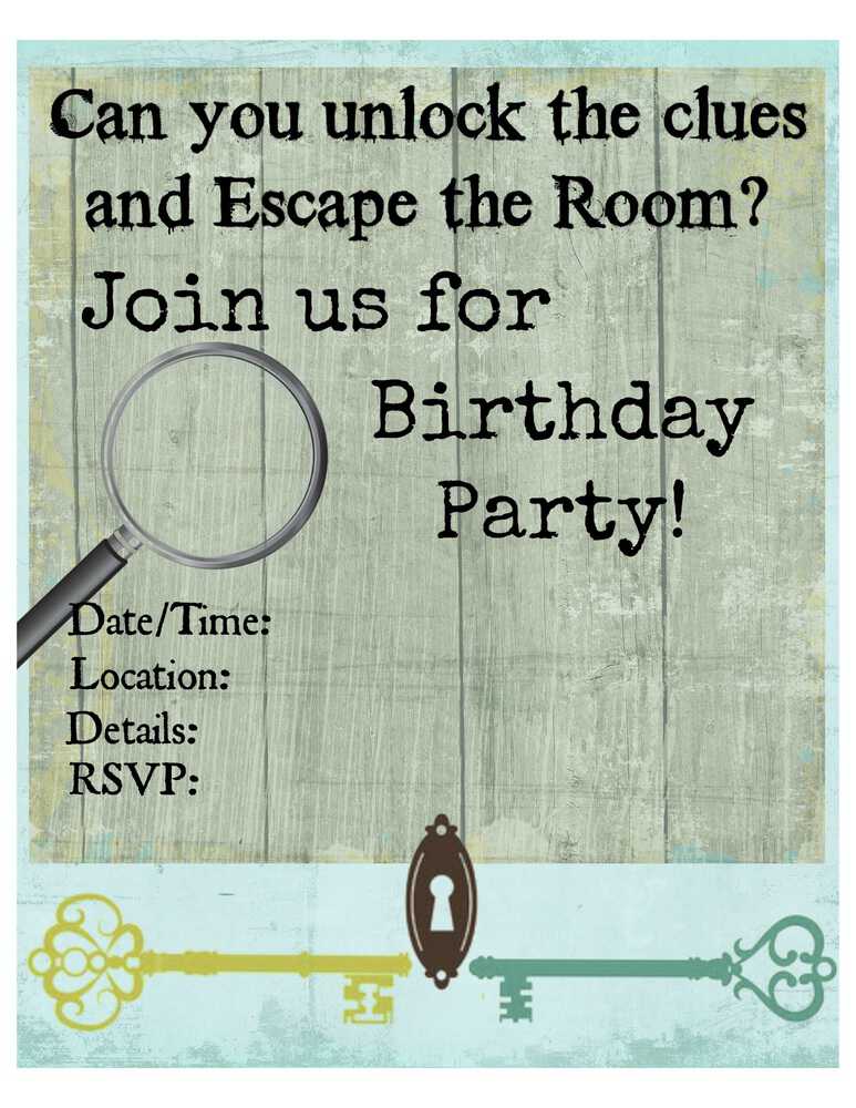 Free Escape Room Invitation Template 4