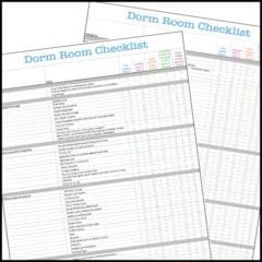 printable dorm room checklist