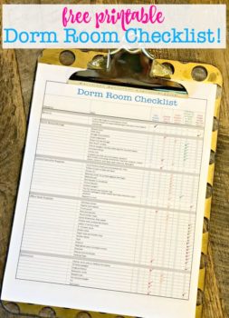 dorm room checklists