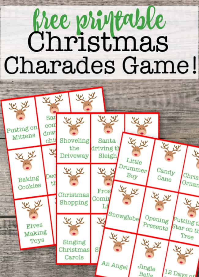Christmas Charades {free printable game for families } MomOf6
